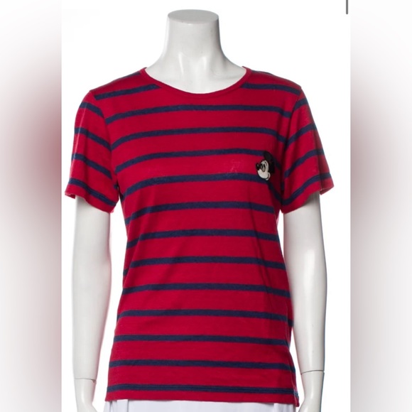 GUCCI X DISNEY Striped Scoop Neck T-Shirt w/ Tags - Picture 2 of 9